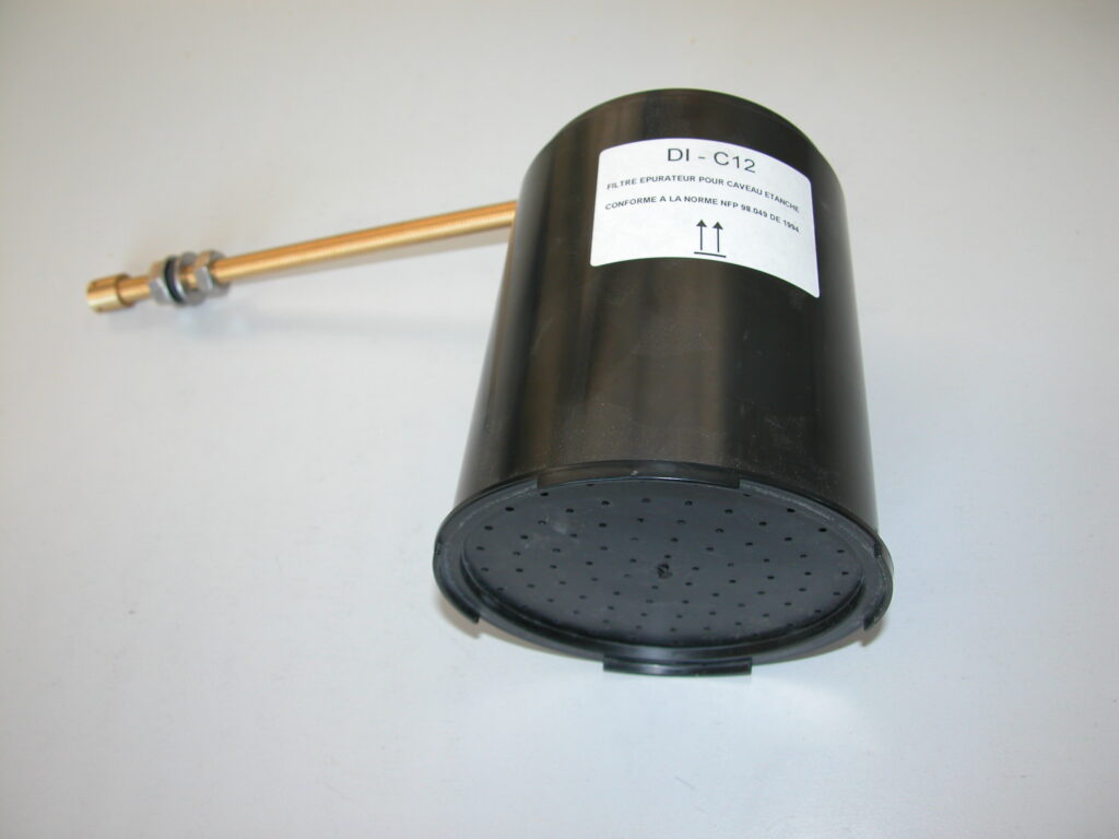 Filtre à caveau coudé
